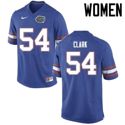 Women's Florida Gators #54 Khairi Clark NCAA Nike Blue Authentic Stitched College Football Jersey OOC7262TH